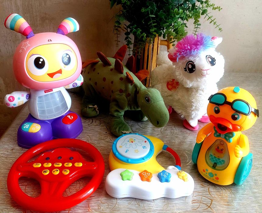 Интерактив.игрушка Fisher- Price -робот Бибо, лама, Утка Bubble Ducк