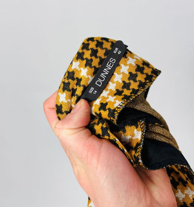 Musztardowa spódniczka w kratę XL 42