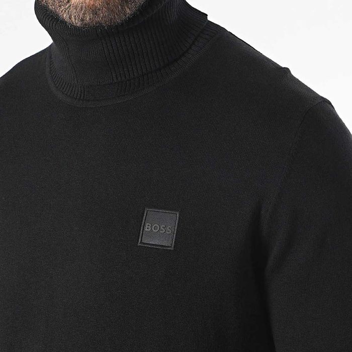 HUGO BOSS męski golf sweter BLACK NOWOŚĆ