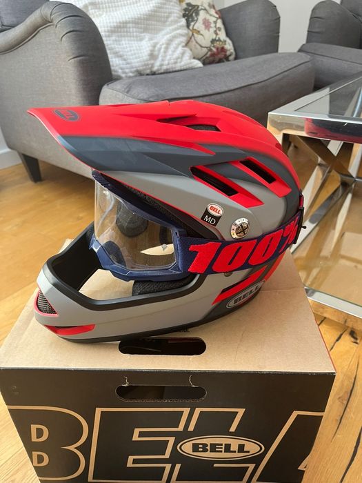 Kask fullface Bell Sanction + gogle 100% – roz. M (55–57 cm) – stan idealny
