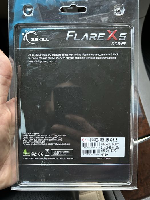 ОЗП G.Skill DDR5 32GB (2x16GB) 6000Mhz Flare X5