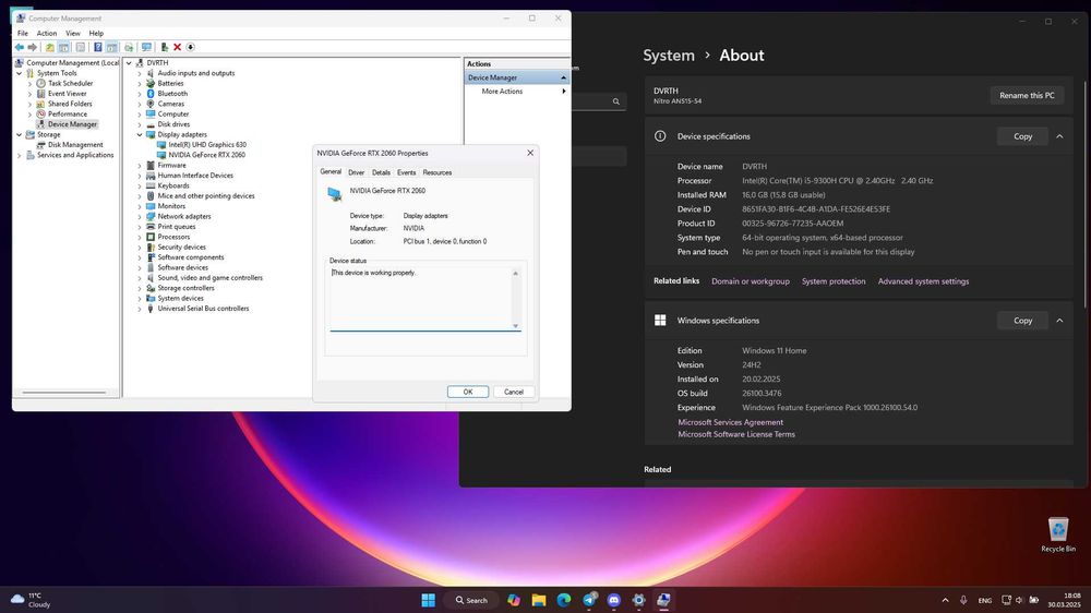 Ігровий ноутбук Acer nitro 5  RTX 2060 \ i5 9300h \ 16gb \ 144 Hz