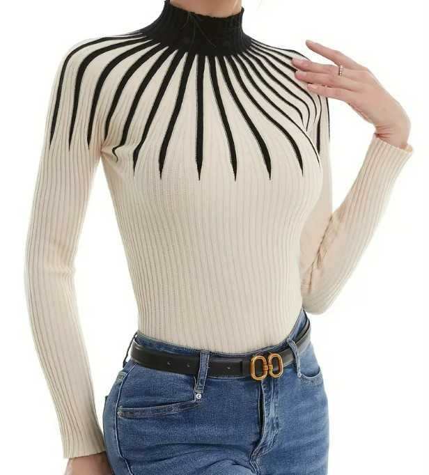 Bluzka damska, półgolf, z długim rękawem. Rozmiar: S/M