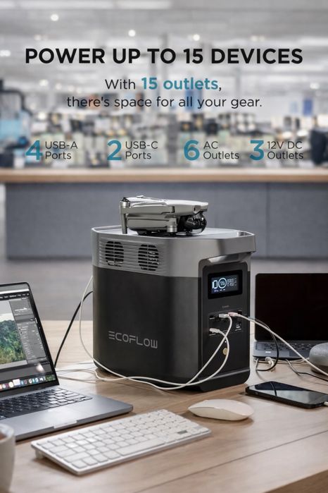 Зарядна станція ЕсoFlow DELTA 2, 1800  Вт, 1024 Wh