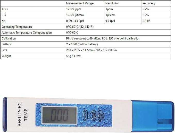 Тестер води Water-PH-TDS Meter Digital, Water Test Pen Quality Test