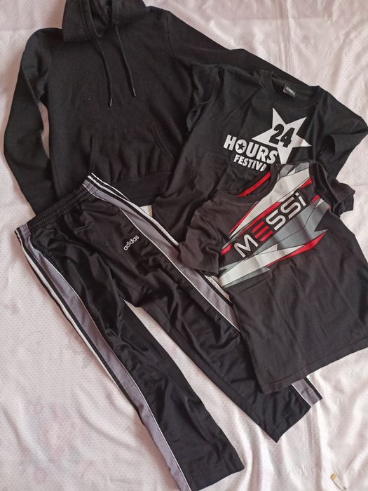 Zestaw spodnie ocieplane adidas+bluza+2x t-shirt