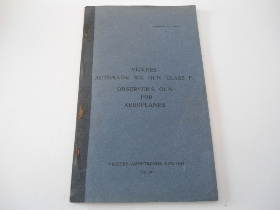 Manual de Instruções da Vickers Automatic RC Gun, Class F (1931/1932)