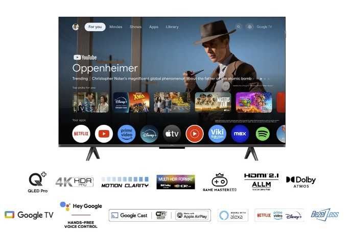 Telewizor QLED TCL 43T7B 43 cale 4K UHD, HDMI 2.1 DVB-T2, Smart TV