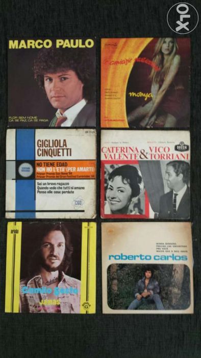 Discos vinil 45 rotações.