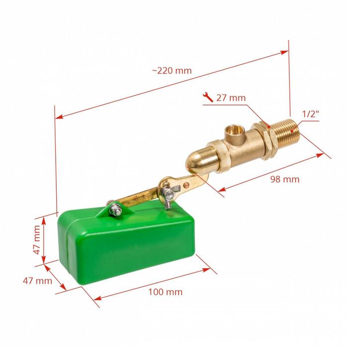 Zawór poidła pływakowego, zawór pływakowy mosiężny