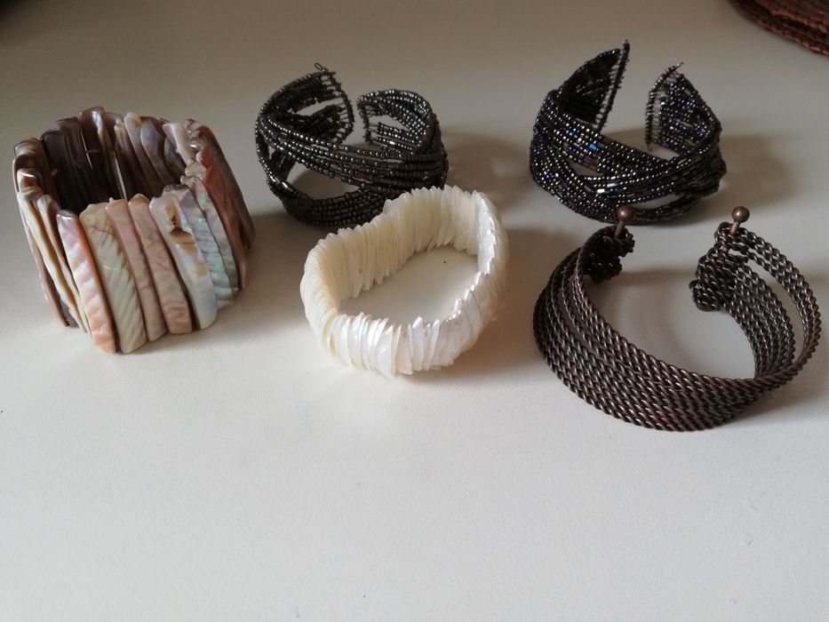 JAK NOWE super bransoletki koraliki metalowe 5 szt.