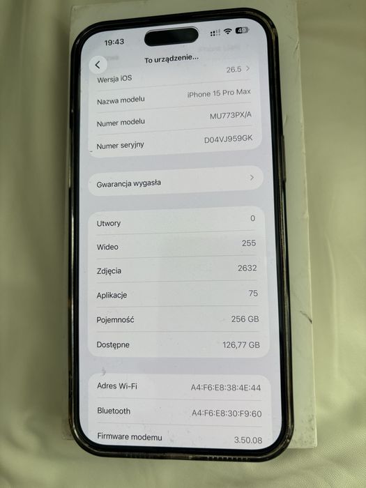 IPhone 15 Pro Max 256 GB