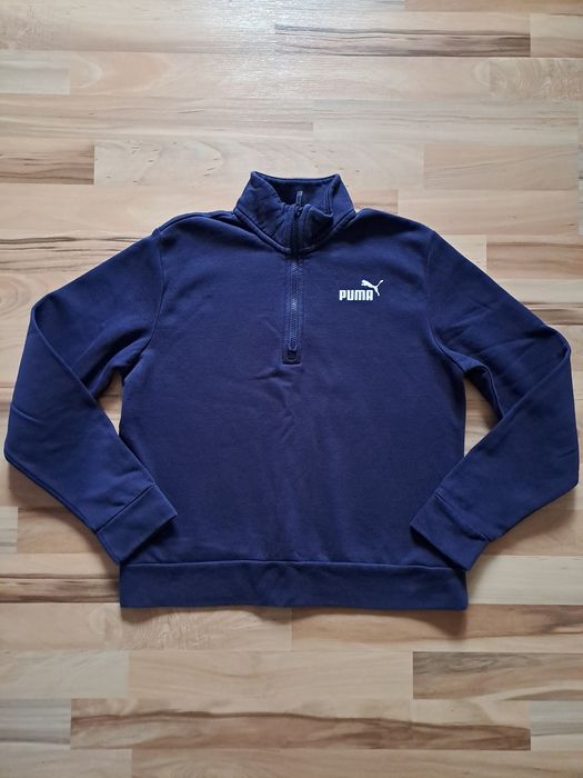 granatowa bluza sweter golf z zamkiem i logiem Puma S