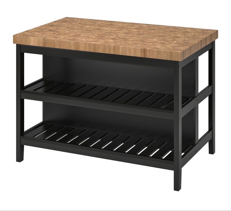 Wyspa kuchenna IKEA VADHOLMA 126×79 cm – czarna / dąb