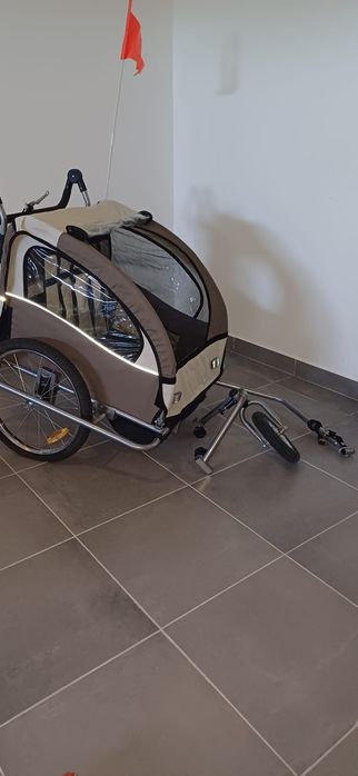 Bicycle trailer and pram. For two kids.