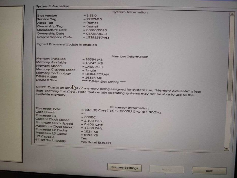 Ультрабук(металевий корпус) Dell Latitude 7400 - Core i7-8665U (4/8) | 14" IPS TouchScreen | 16 gb | 256 gb SSD