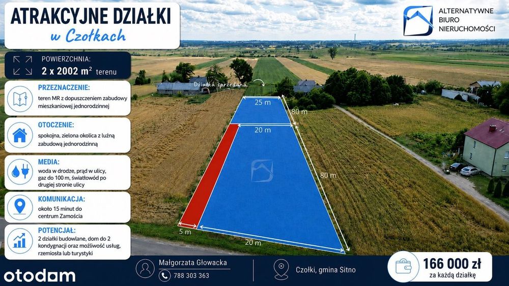2 działki budowlane blisko Zamościa – Czołki