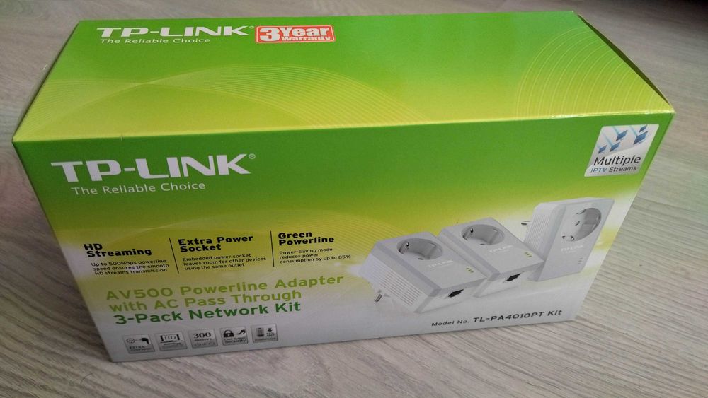 Powerline TP-Link AV500 TL-PA4010PT kit de 3 unidades