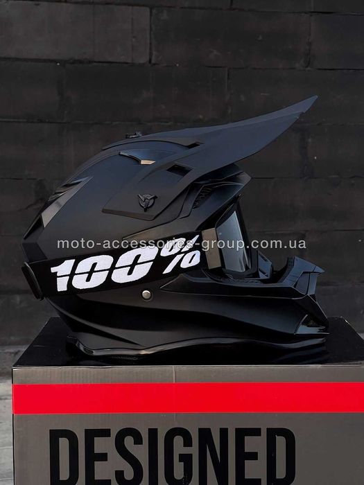 Кросовий шолом чорний матовий мотошолом мото шлем кроссовый ендуро