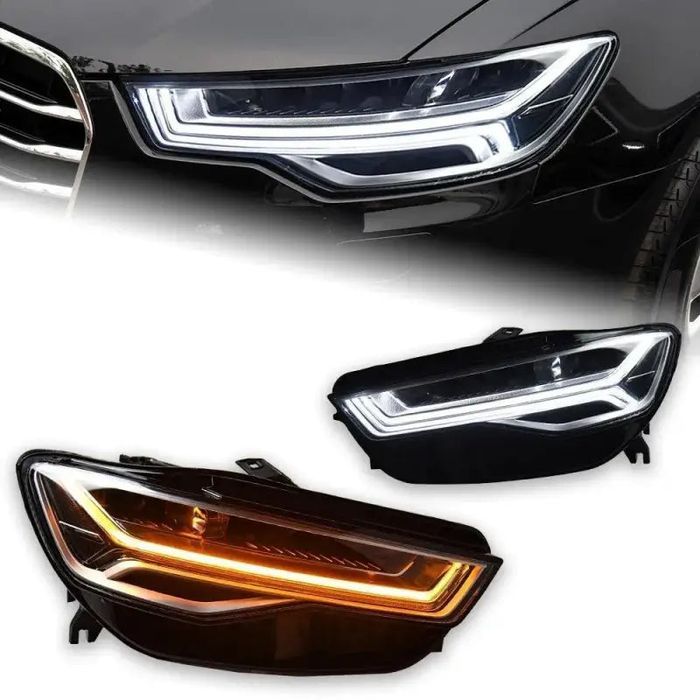 Audi A6 C7 A6L 2012–2018 Reflektory Lampy Przednie LED DRL Dynamiczny Kierunkowskaz Komplet