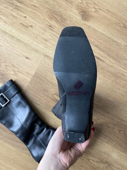 Eleganckie kozaki na obcasie z eco skóry