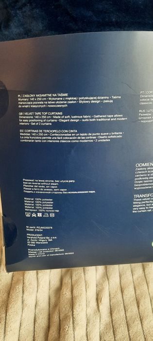 Zasłony aksamitne  na taśmie