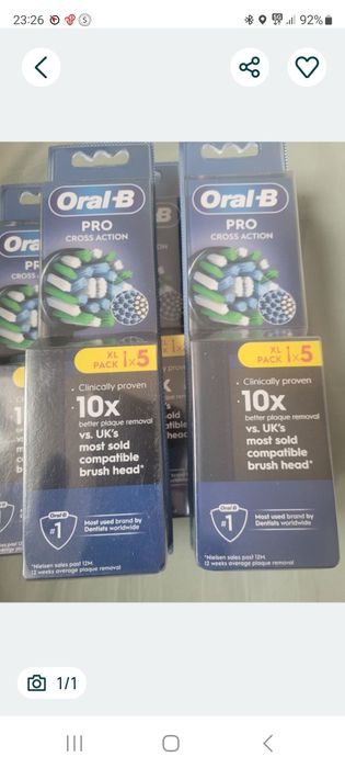 Oryginalne końcówki Oral B Cross Action czarne 5 sztuk