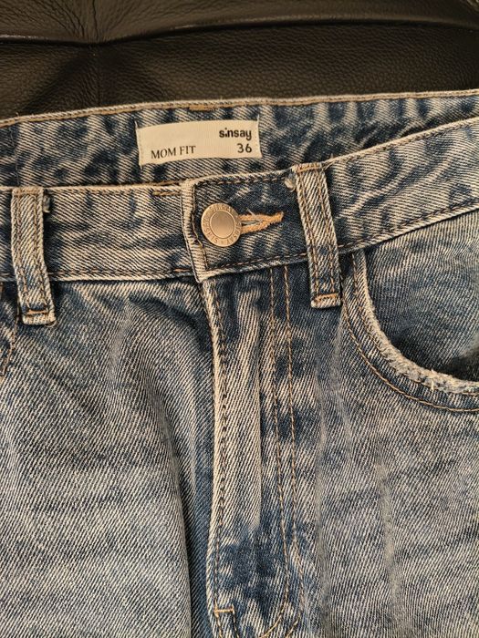 Jeansy mom fit 36 Sinsay, błękitne i niebieskie