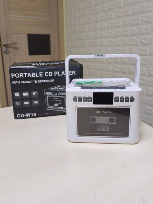 Портативний програвач CD-дисків Portable CD-W16 BT/касети/CD