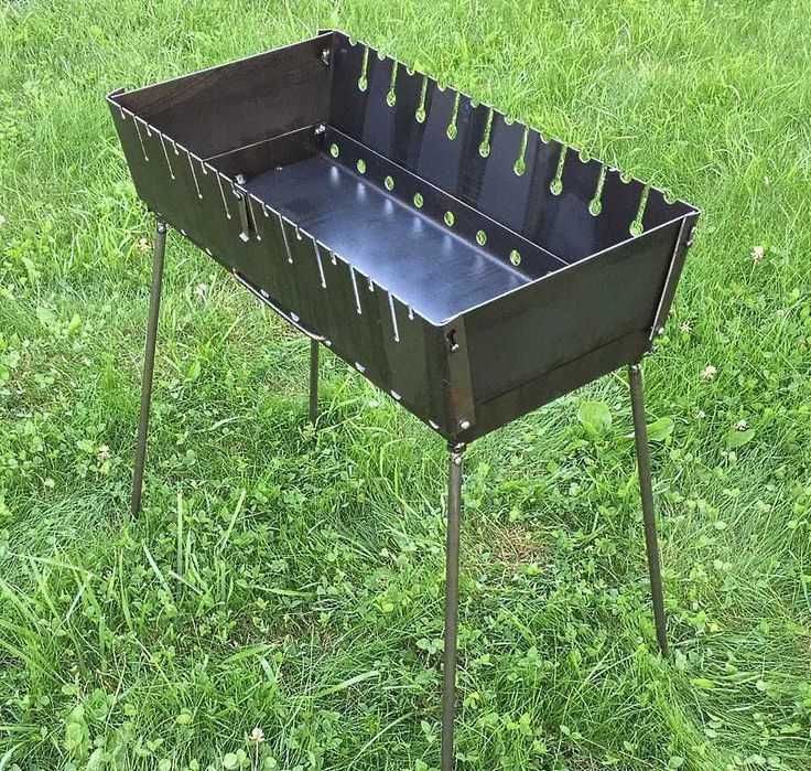 Раскладной мангал чемодан на 10 шампуров + 10 шампуров- ручка металл‼️