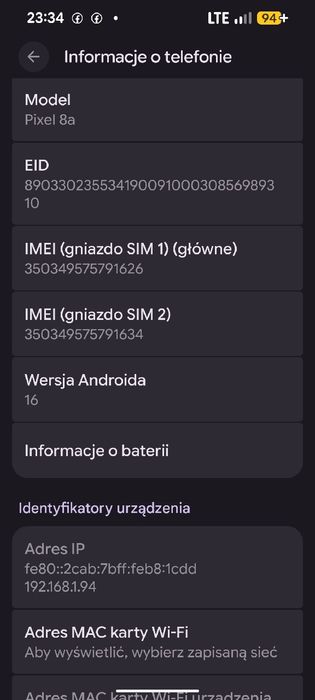 Smartfon Google Pixel 8a wersja 256GB