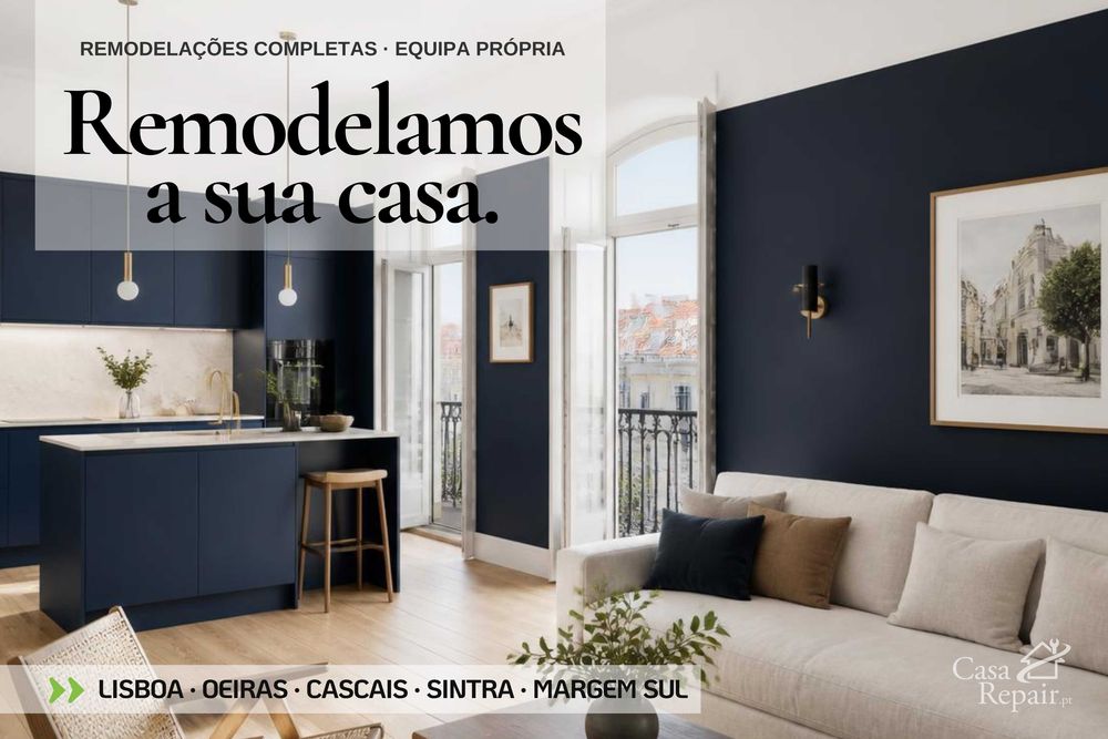 Obras e Remodelações Chave na Mão | Cozinhas, WCs, Pintura e Pladur | Lisboa, Cascais, Almada e Setúbal | Equipa Própria e Orçamentos