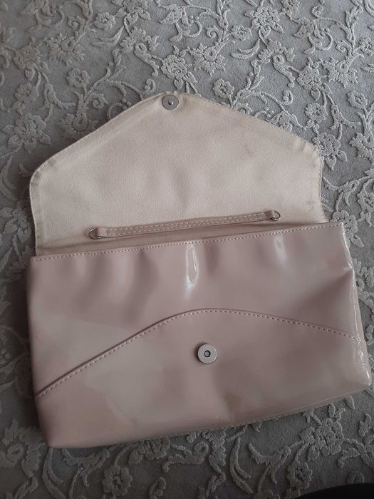 Torebka kopertówka cremowa ecru jasna duża kopertówka