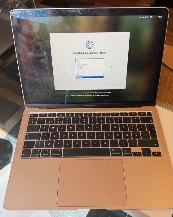 MacBook Air de 13 polegadas, modelo A2179, com processador Intel Core i3 de 10.ª geração, 8 GB de RAM  e SSD 128 GB