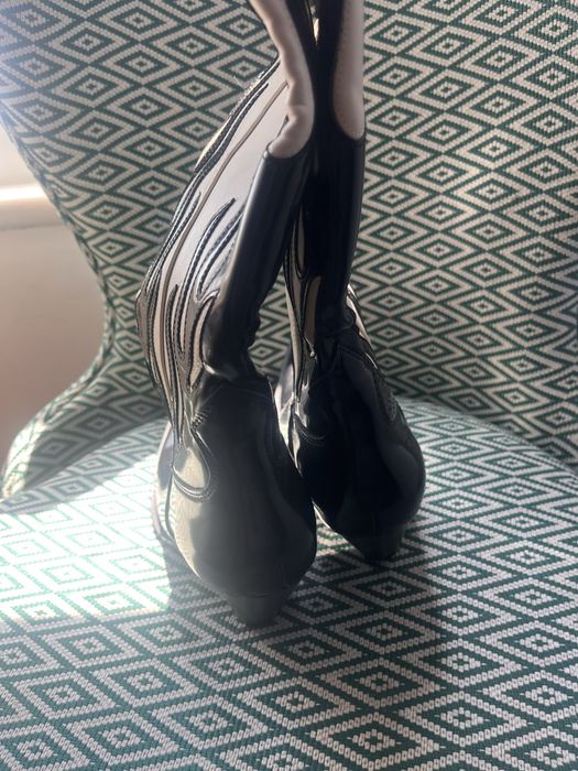 Botas cowboy Zara chamas preto/creme - N.36 - Novas