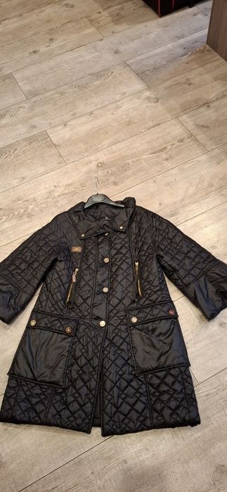 Czarny wiosenny płaszczyk Elisabetta Franchi  rozm.L.