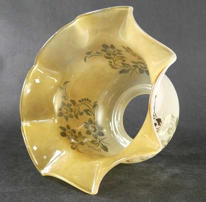 Miodowy TULIPAN klosz LAMPA NAFTOWA secesja 8,5 cm kwiat