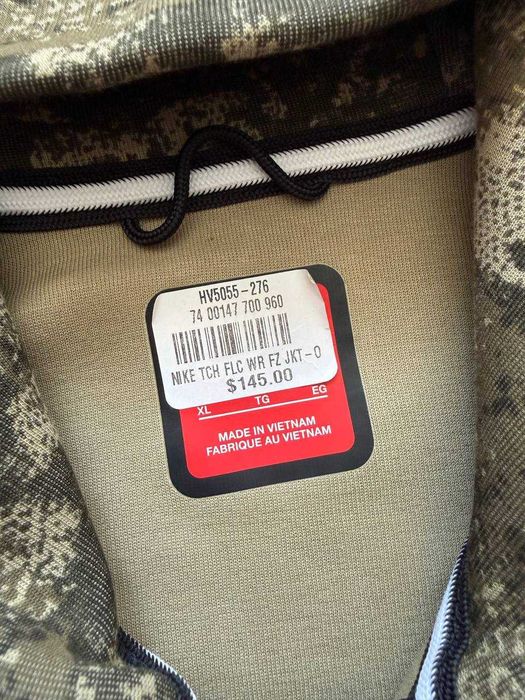 ОРИГІНАЛ! Кофта Nike Tech Fleece Fz Wr Camo Green XL XXL | HV5055-276