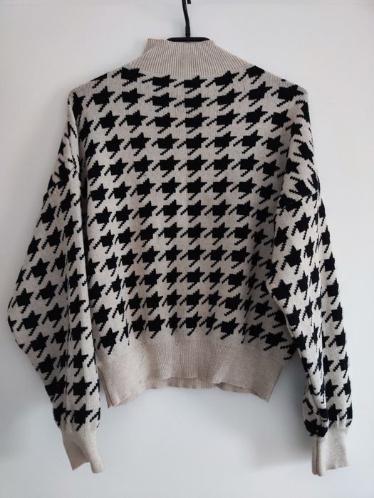 Sweter krótki beżowy półgolf NOWY