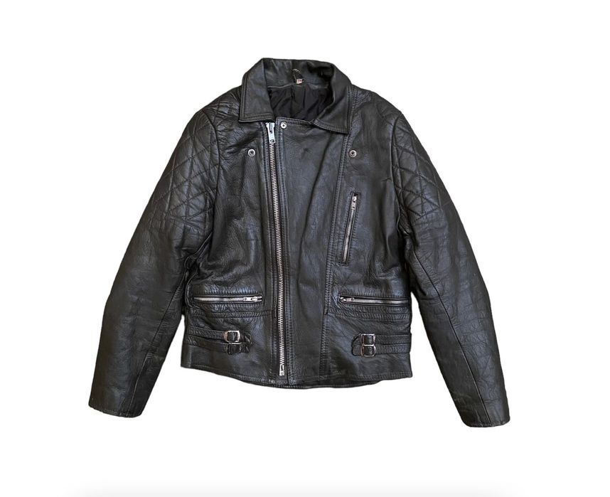 Вінтажна шкіряна куртка косуха панк гранж стиль Мото Байкерська