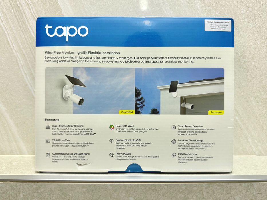 Câmara Vigilância Tapo C410 / TC82 Kit Painel Solar **nova**