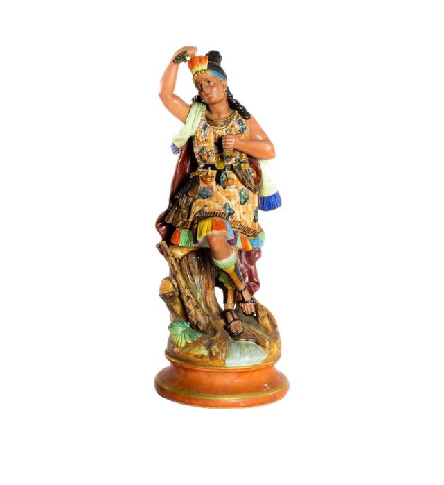 Par estátuas faiança Creil Montereau, Romantismo, Século XIX