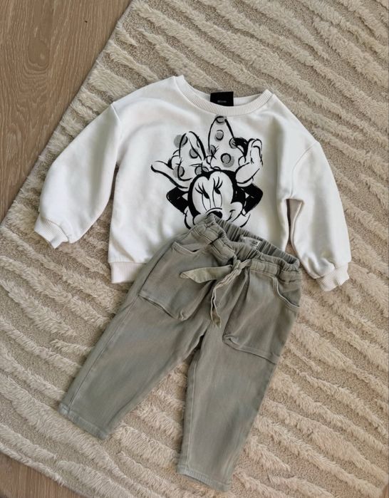 Джинси Zara та світшот весна. Джинсы зара свитшот костюм мом карго