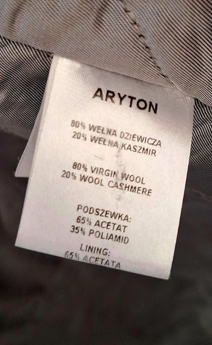 Płaszcz coat 38 M Aryton premium fioletowy wełna wool kaszmir