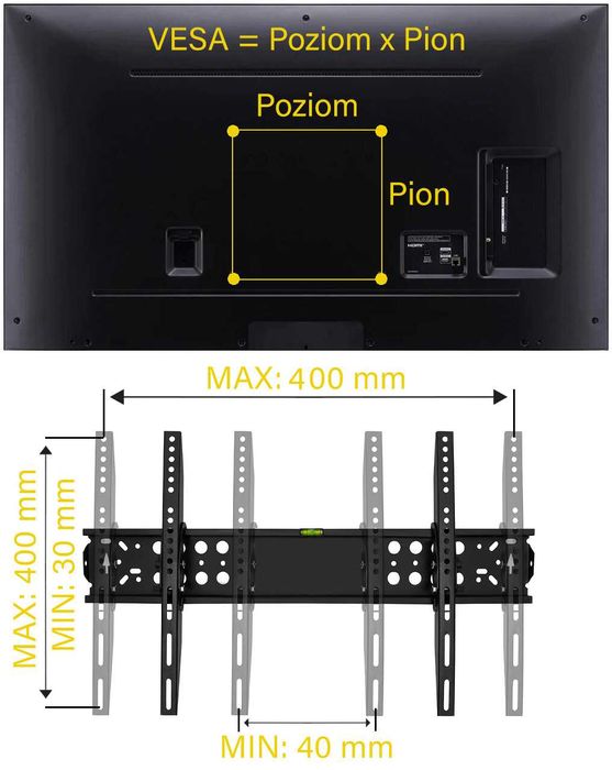 Holder 4.3 uchwyt do telewizora 27-65 cali 50KG z regulacją pochylenia