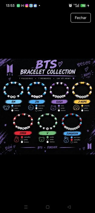 BTS – Coleção de Pulseiras | 12 € + Envio