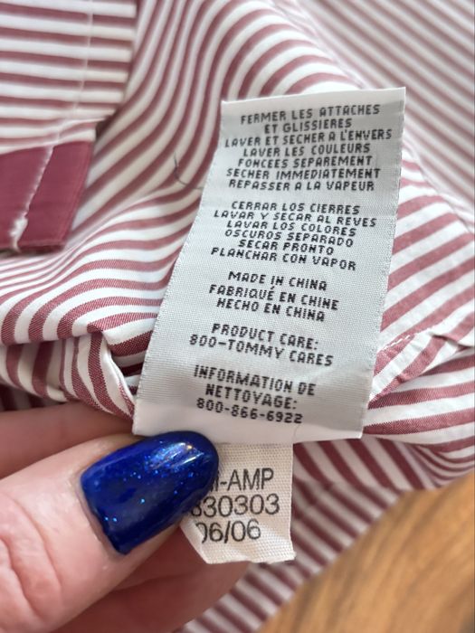 Bordowa koszula w paski,Tommy Hilfiger