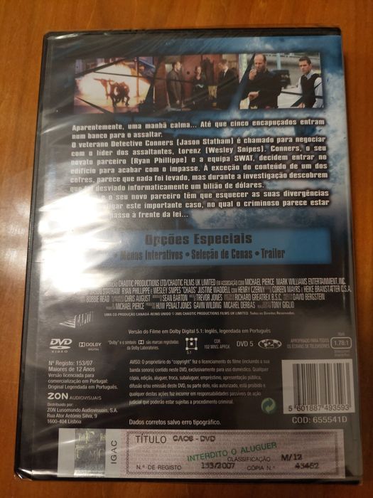 Dvd - Caos Novo Selado