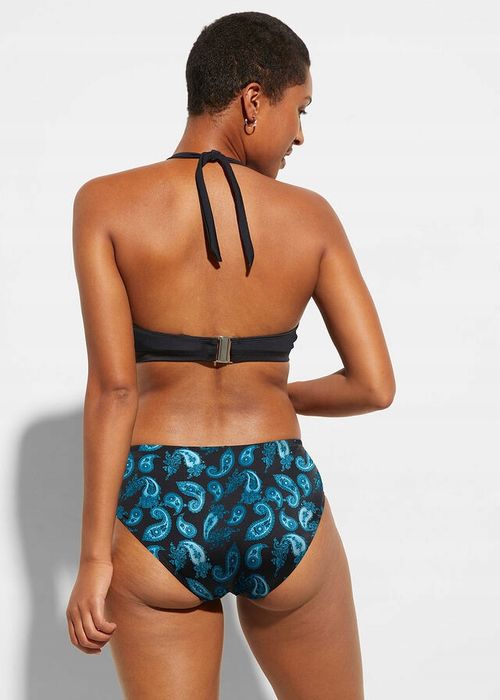 B.P.C. figi bikini + szorty kąpielowe czarno-niebieskie zestaw ^42