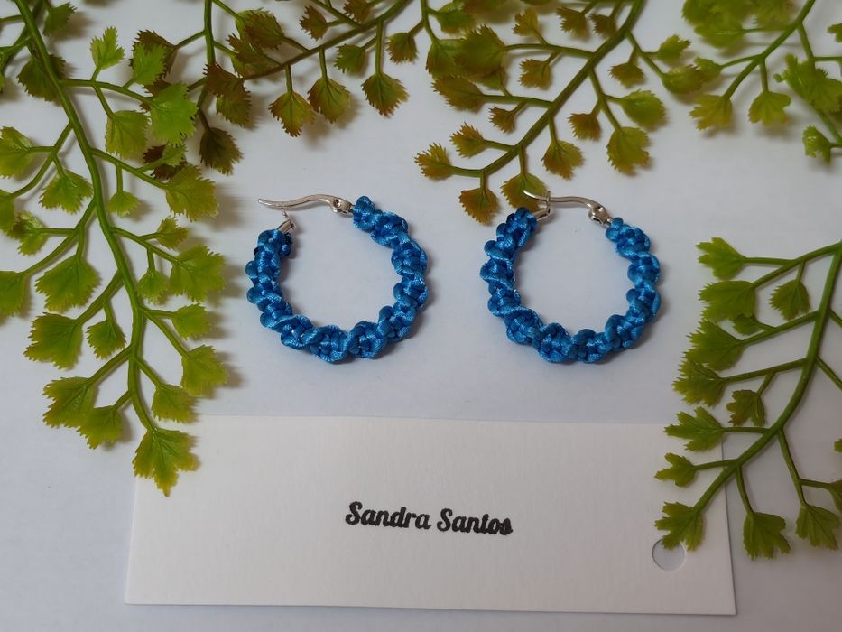 Bijuteria,Argolas em macramé